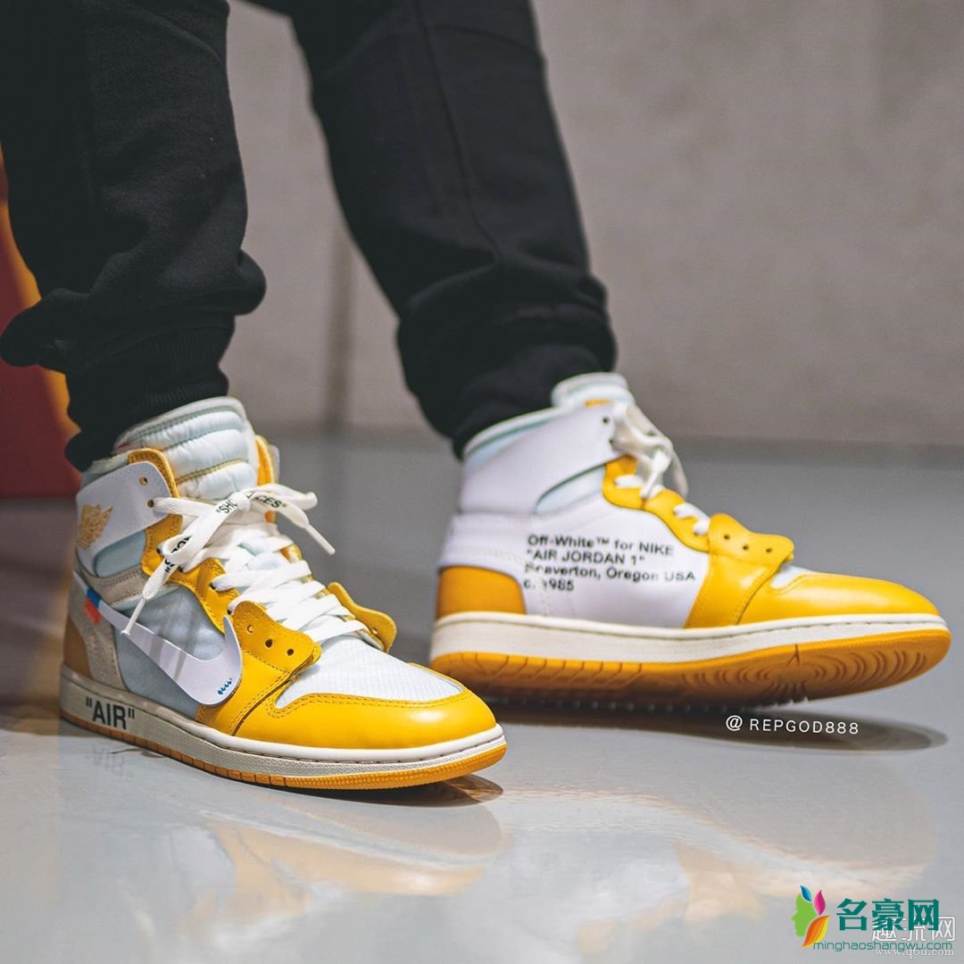 OW x AJ1全新白黄配色上脚 OWAJ1怎么洗