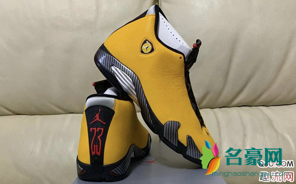 AJ14黄色法拉利配色上脚实拍 AJ14和AJ13脚感谁更好