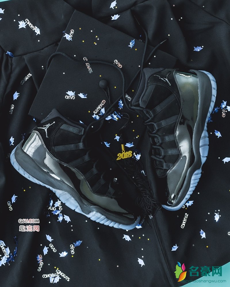 AJ11黑麂皮上脚测评 AJ11“Cap and Gown”上脚图