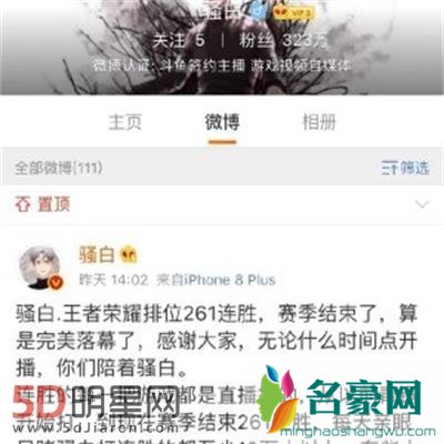 骚白有职业选手厉害吗为什么不打职业 骚白连胜谁终结的?