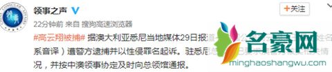 高云翔性侵案唐德公司受影响 外交部领事馆出面要求查实