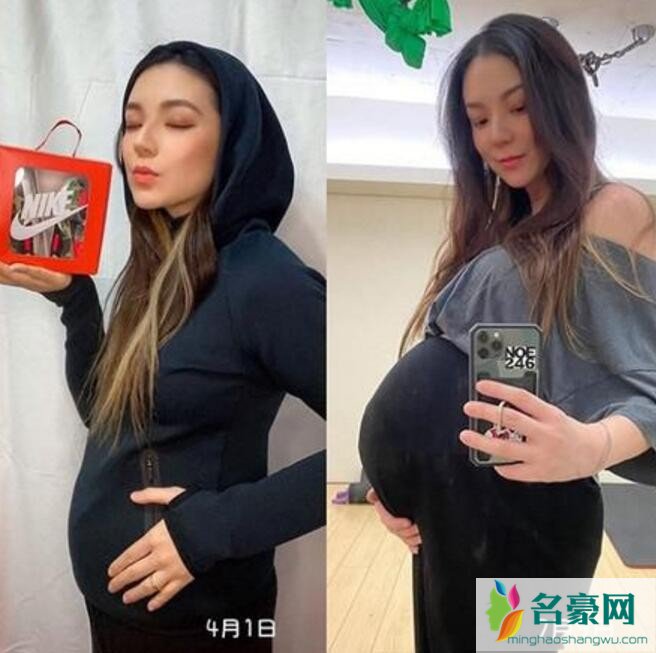 欧阳靖分享9个月怀孕照