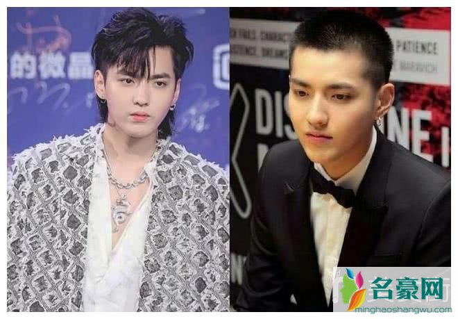 吴亦凡男星长发短发对比,吴亦凡短发寸头发型图片