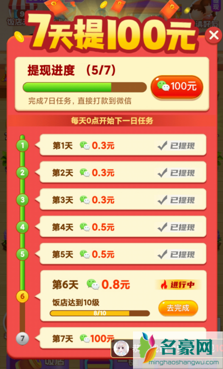 我的饭店7天提现100是真的吗2