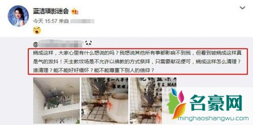 为什么蓝洁瑛墓碑被熏黑 到底是谁干的?